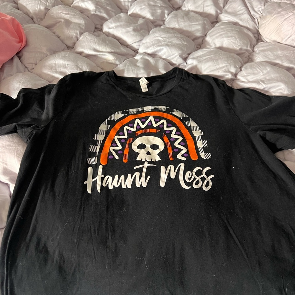Black 'Haunt Mess' Graphic Tee